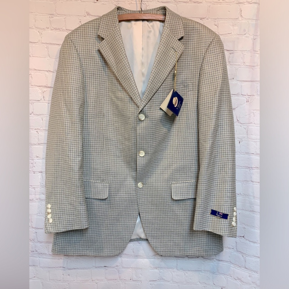 NEW T. Harris London Check Herringbone Sport Coat Size 42 R